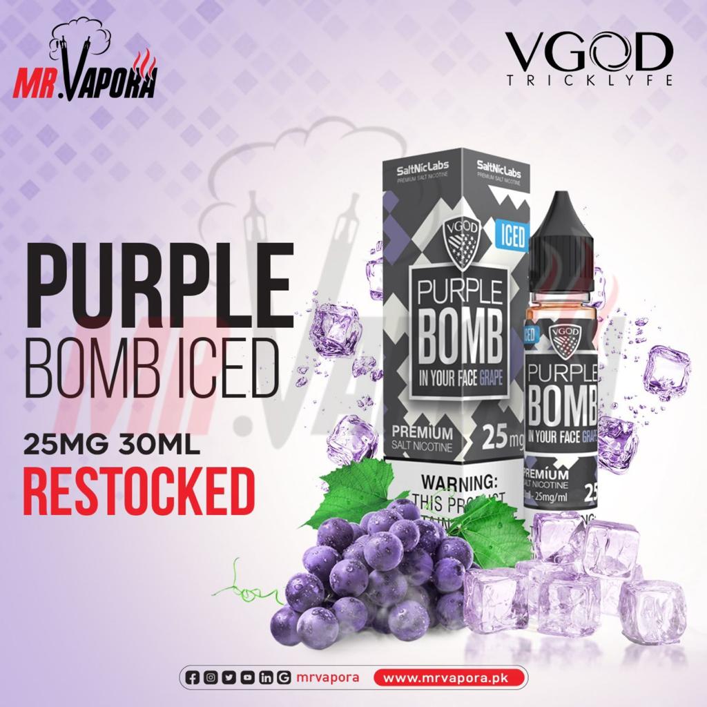 PURPLE BOMB ICED VGOD SALT NIC E-LIQUID 30ML - Gulshans - Since 1985