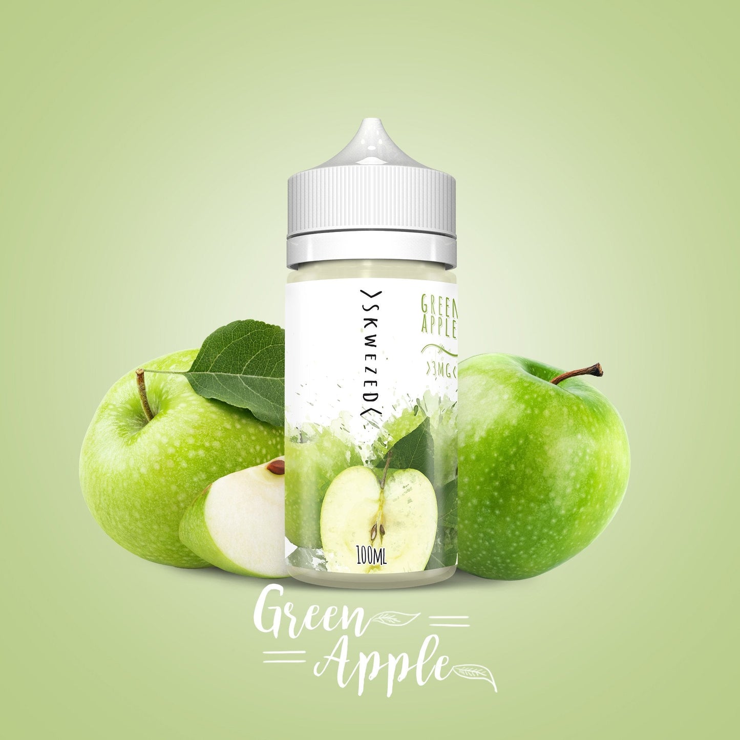 SKWEZED - GREEN APPLE ICE E-LIQUID - 6MG - 100ML - Gulshans - Since 1985