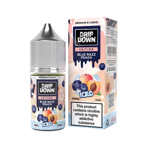 Drip Down Iced Series Blue Razz Peach Ice 30ml (25/50 mg) - Gulshans - Since 1985