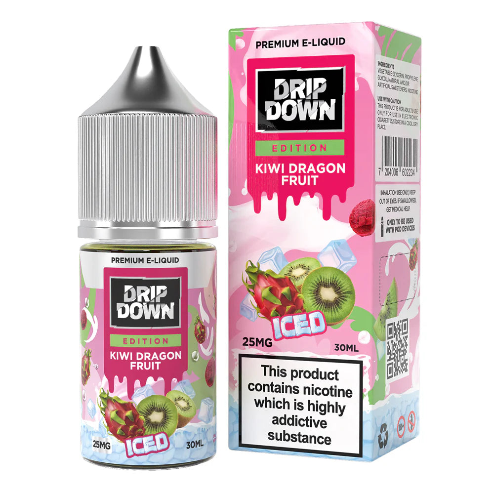 Drip Down Iced Series Salt – Kiwi Dragon Fruit Ice 30ml (25, 50 mg) - Gulshans - Since 1985