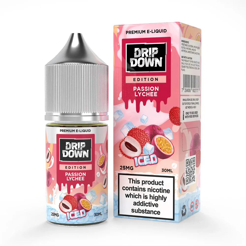 Drip Down Iced Series Salt – Passion Lychee Ice 30ml (25, 50 mg) - Gulshans - Since 1985