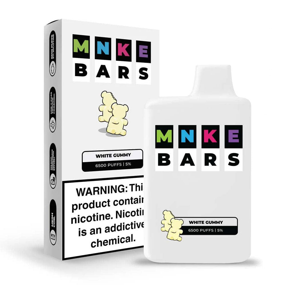 MNKE Bars Disposable Vape – White Gummy - Gulshans - Since 1985