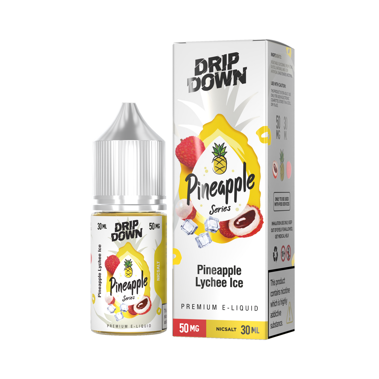 DRIP DOWN PINEAPPLE SERIES PINEAPPLE LYCHEE ICE 30MG,50MG - 30ML - Gulshans - Since 1985