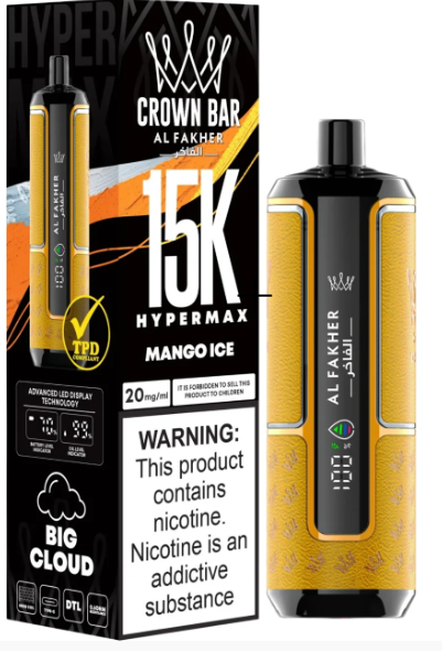 AL FAKHER CROWN BAR 15K HYPERMAX DISPOSABLE- MANGO ICE 6MG