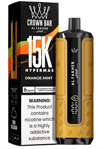 AL FAKHER CROWN BAR 15K HYPERMAX DISPOSABLE- ORANGE MINT 6MG - Gulshans - Since 1985