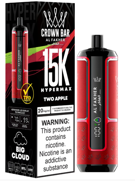 AL FAKHER CROWN BAR 15K HYPERMAX DISPOSABLE- TWO APPLE 6MG