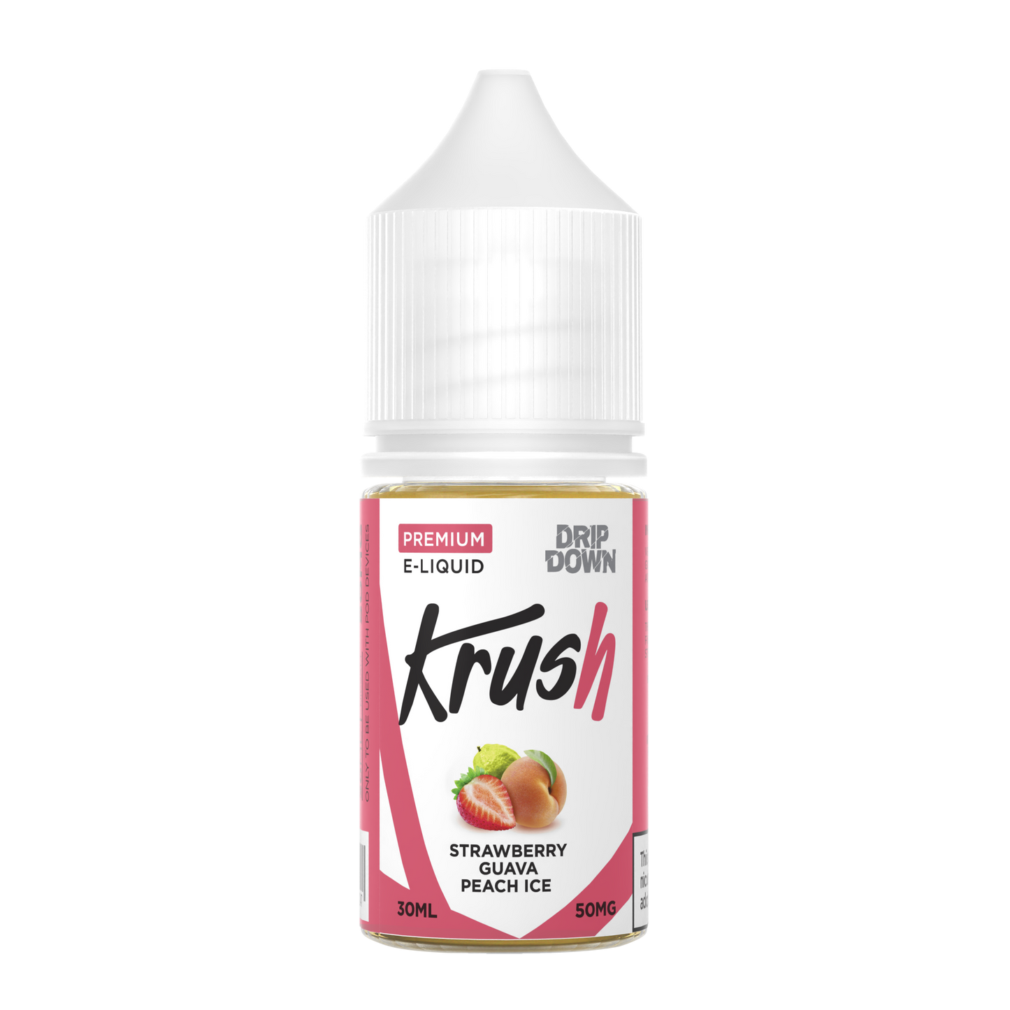 DRIP DOWN KRUSH SERIES STRAWBERRY GUAVA PEACH ICE 30MG,50MG - 30ML - Gulshans - Since 1985