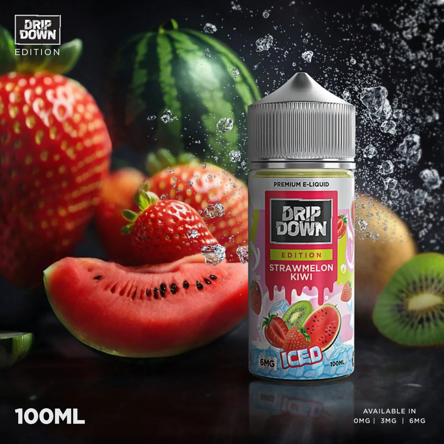 DRIP DOWN EDITION SERIES – STRAWMELON KIWI ICE 100ML - Gulshans - Since 1985