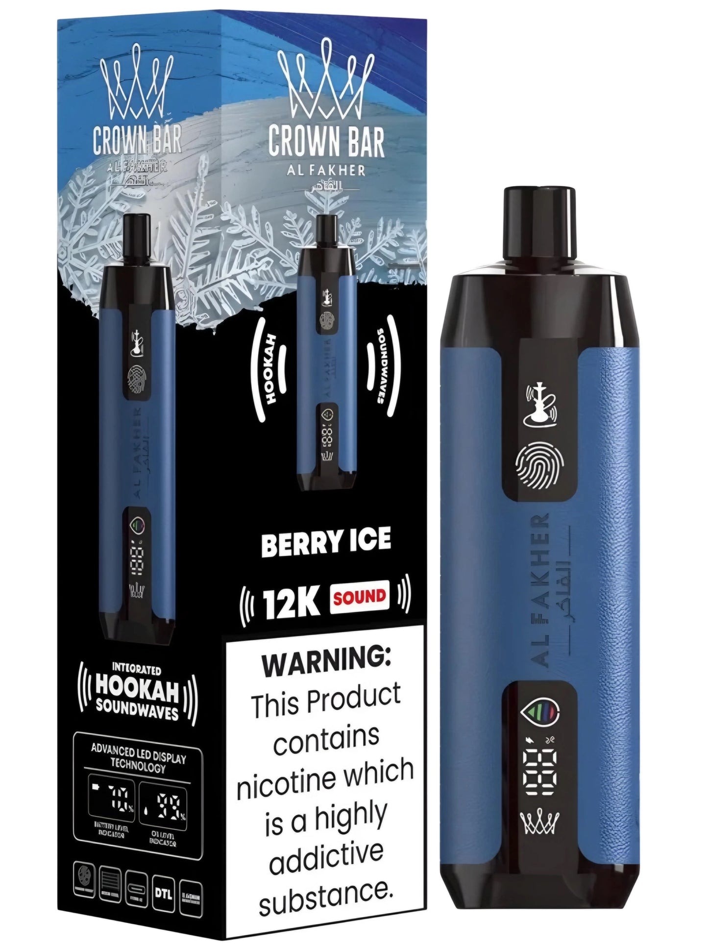 Al Fakher Crown Bar 12k Puffs Disposable Vape with Integrated Hookah Soundwaves - Gulshans - Since 1985