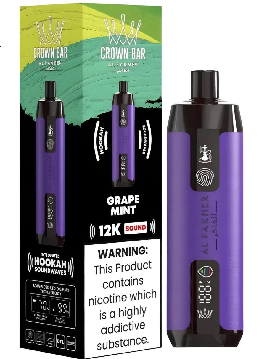 Al Fakher Crown Bar 12k Puffs Disposable Vape with Integrated Hookah Soundwaves - Gulshans - Since 1985