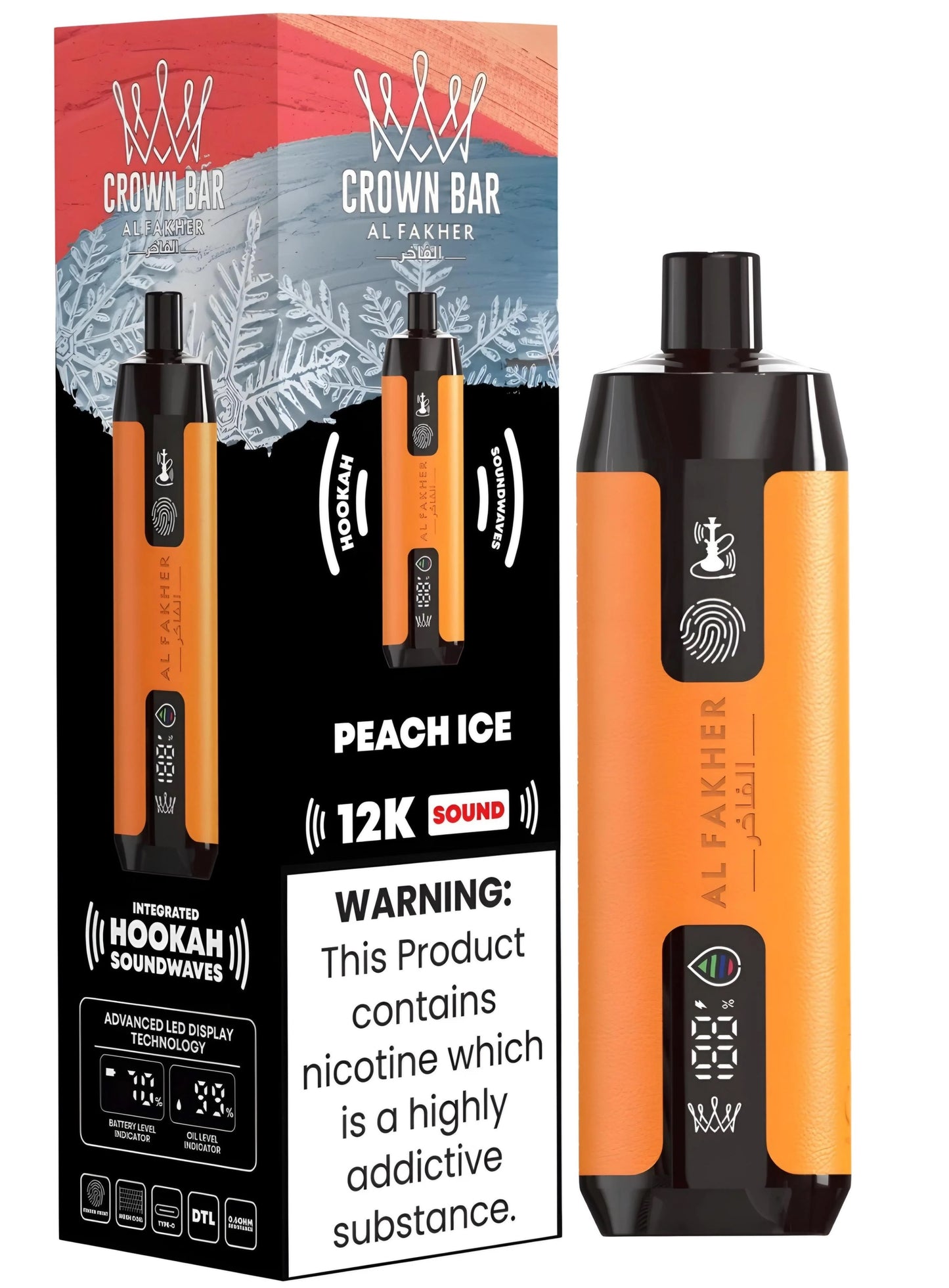 Al Fakher Crown Bar 12k Puffs Disposable Vape with Integrated Hookah Soundwaves - Gulshans - Since 1985