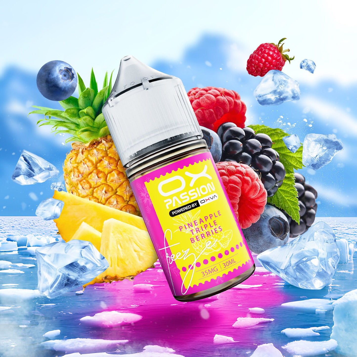 OXVA PASSION FREEZE PINEAPPLE TRIPLE BERRIES 55MG 30ML
