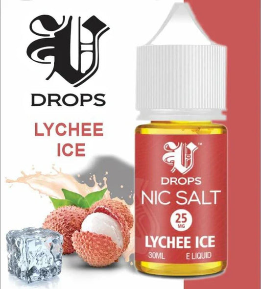 V DROPS – NIC SALT LYCHEE 30ML 25MG AT BEST PRICE