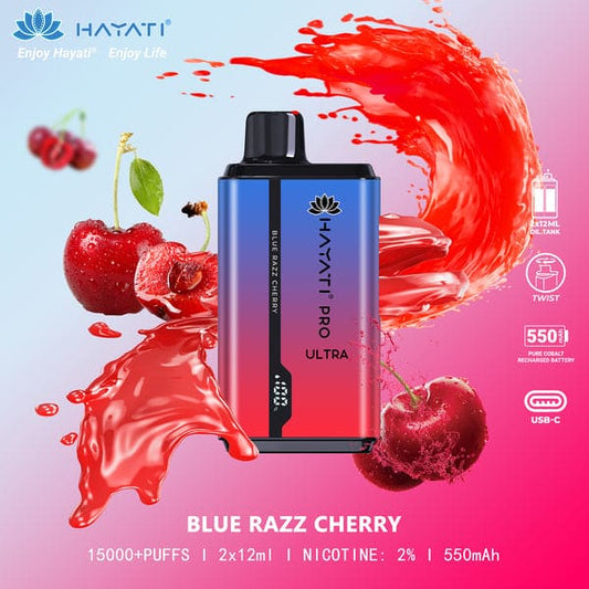 HAYATI PRO ULTRA BLUE RAZZ CHERRY 15000 PUFFS - Gulshans - Since 1985