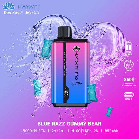 HAYATI PRO ULTRA BLUE RAZZ GUMMY BEAR 15000 PUFFS - Gulshans - Since 1985
