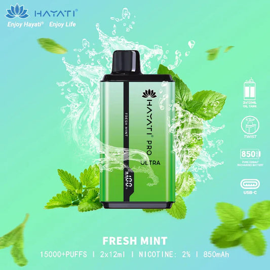 HAYATI PRO ULTRA FRESH MINT 15000 PUFFS - Gulshans - Since 1985