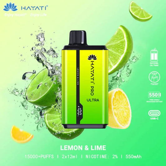 HAYATI PRO ULTRA LEMON & LIME 15000 PUFFS - Gulshans - Since 1985