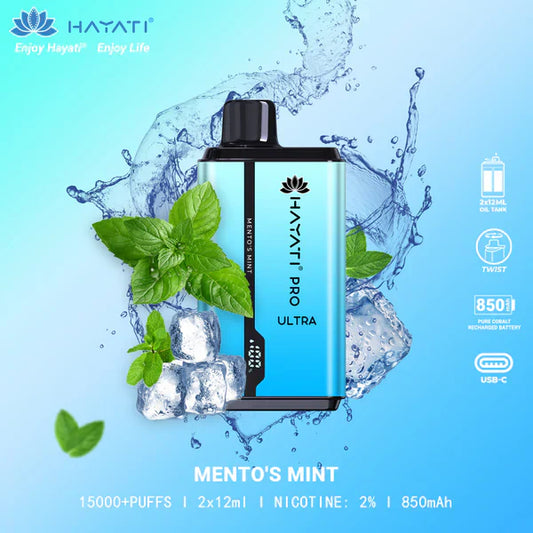 HAYATI PRO ULTRA MENTO'S MINT 15000 PUFFS - Gulshans - Since 1985