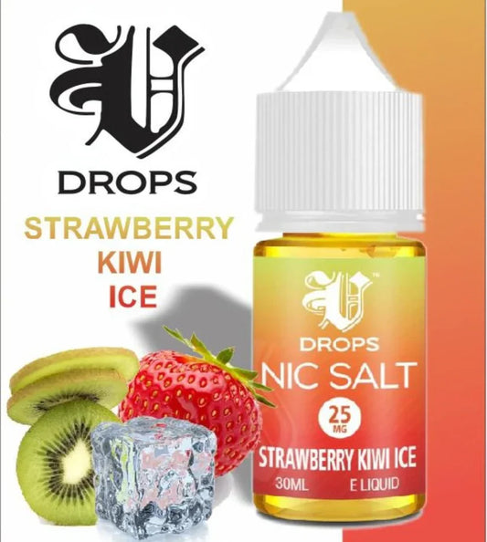 V DROPS – NIC SALT STRAWBEERY KIWI 30ML 25MG AT BEST PRICE