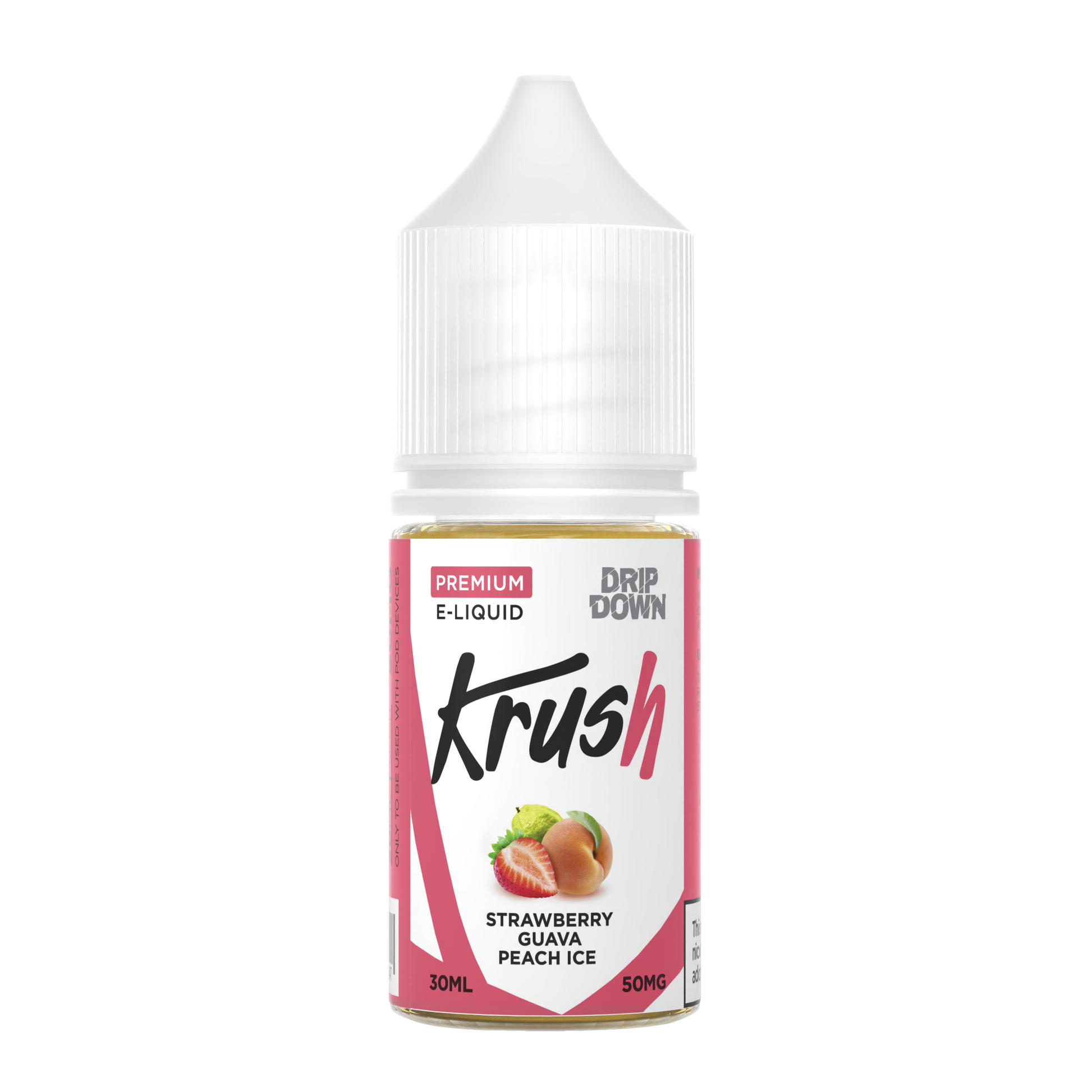 DRIP DOWN KRUSH SERIES STRAWBERRY GUAVA PEACH ICE 30MG,50MG - 30ML - Gulshans - Since 1985