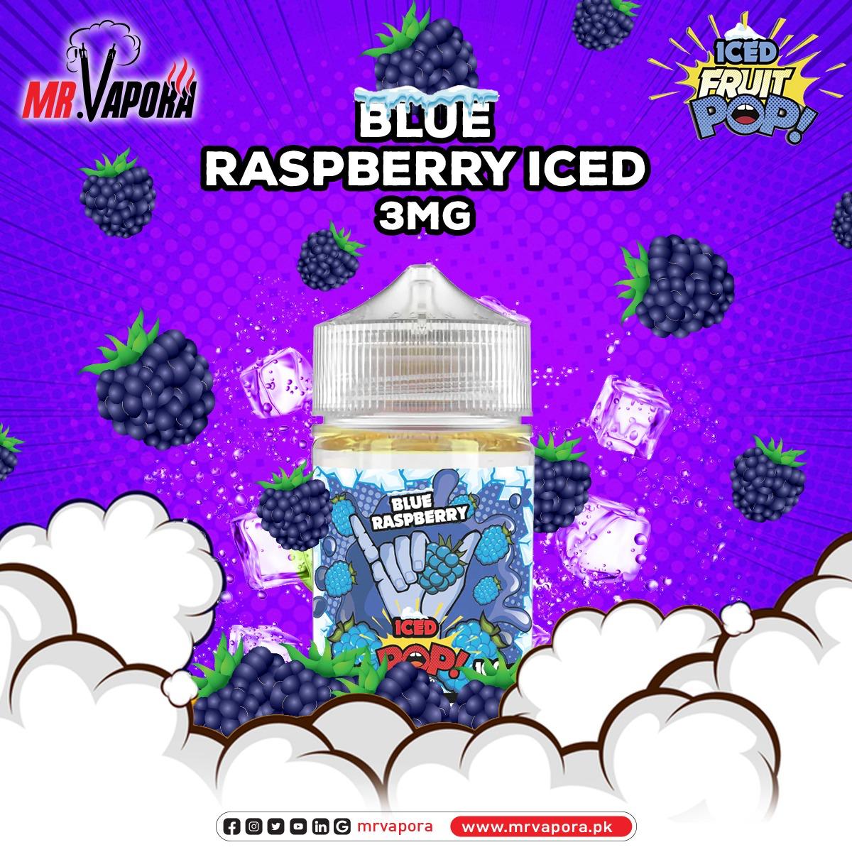 POP VAPORS - BLUE RASBERRY ICED 3MG 100ML