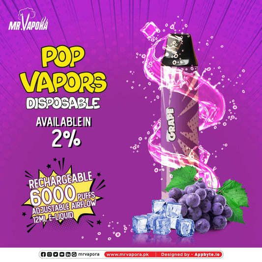 POP DISPOSABLE - GRAPE ICED 6000PUFFS 2%