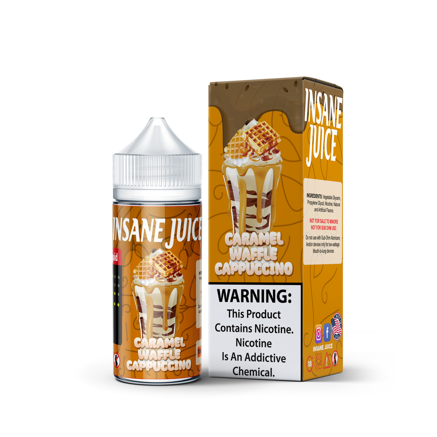 INSANE CARAMEL WAFFLE CAPPUCCINO 100ML - Gulshans - Since 1985