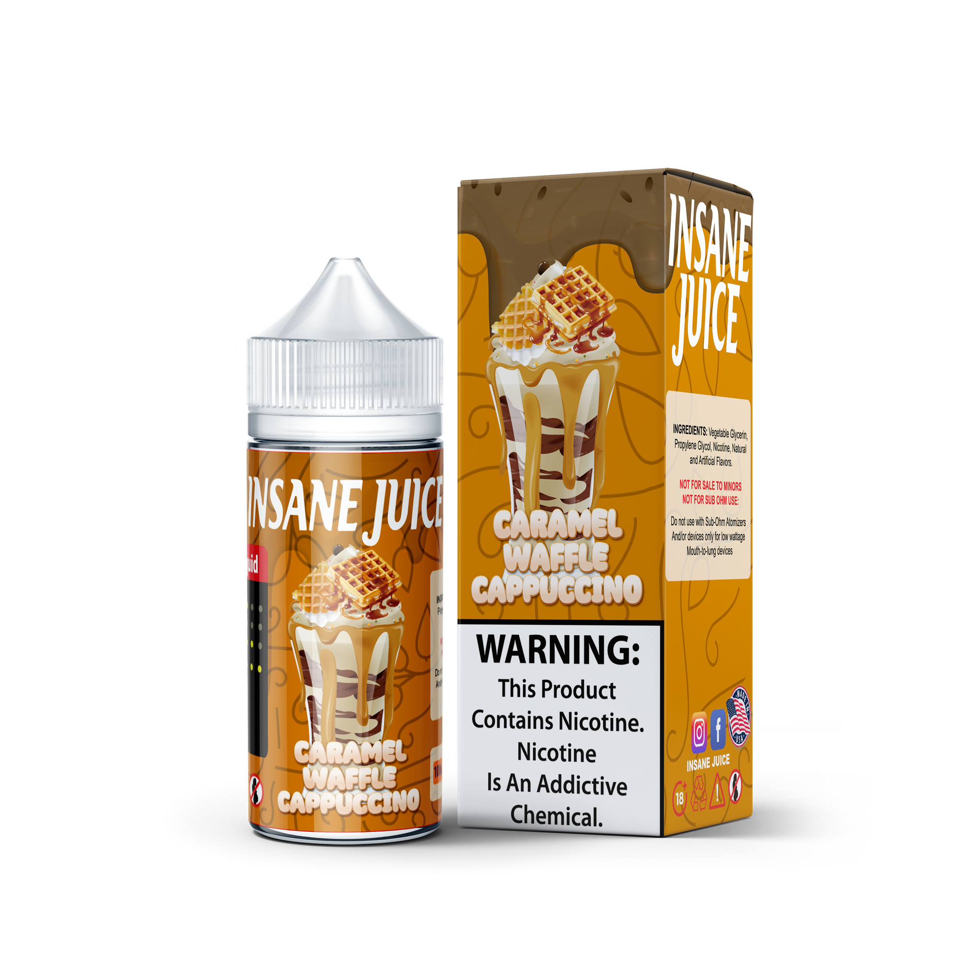 INSANE CARAMEL WAFFLE CAPPUCCINO 100ML - Gulshans - Since 1985